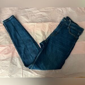Dark blue high rise super skinny jeans
